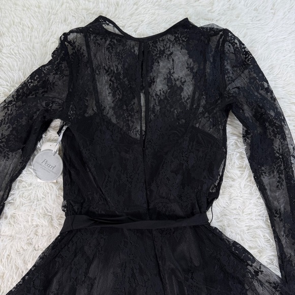 Pearl Georgina Chapman Black Lace Mini Dress Size 6 Romantic Whimsigoth Sexy Y2K - Picture 13 of 15